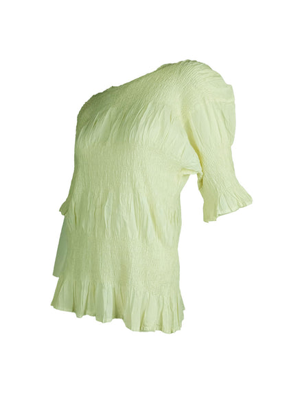 6250013 Shrink Stripe Pleated Top
