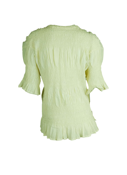 6250013 Shrink Stripe Pleated Top
