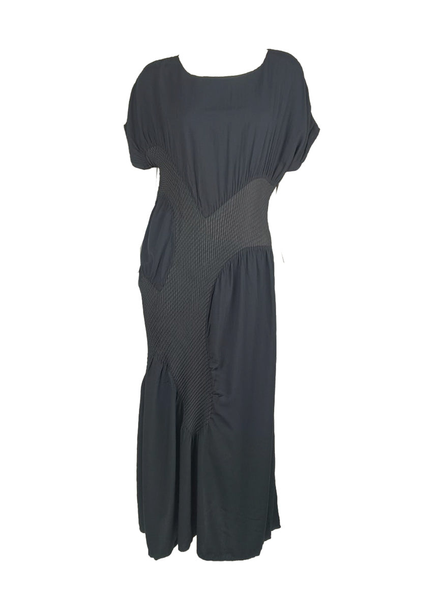 6250017 Loose Pleated Midi Dress