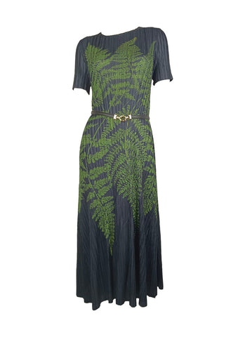 6250018 Print Pleated Maxi Dress