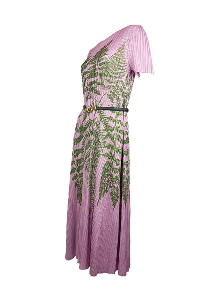 6250018 Print Pleated Maxi Dress