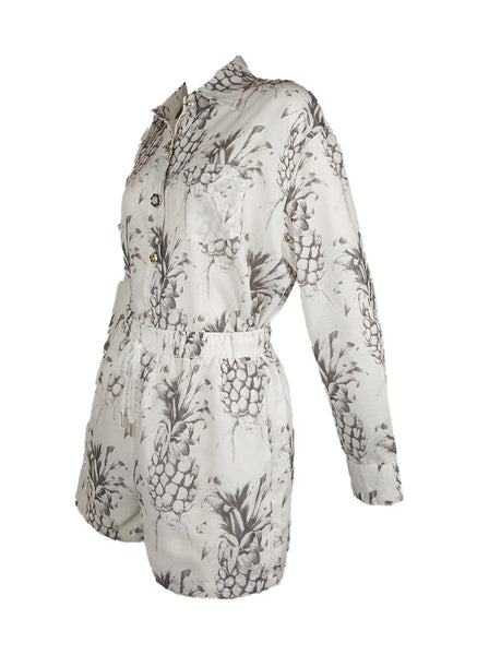 6250019 Long Sleeved Pineapple Shirt &Shorts Set