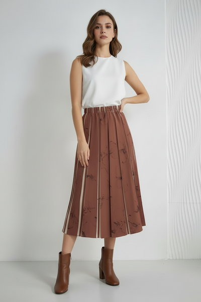 Floral Vine Midi Skirt