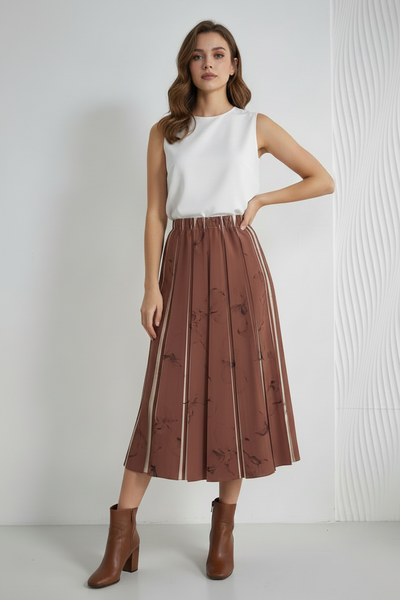 Floral Vine Midi Skirt