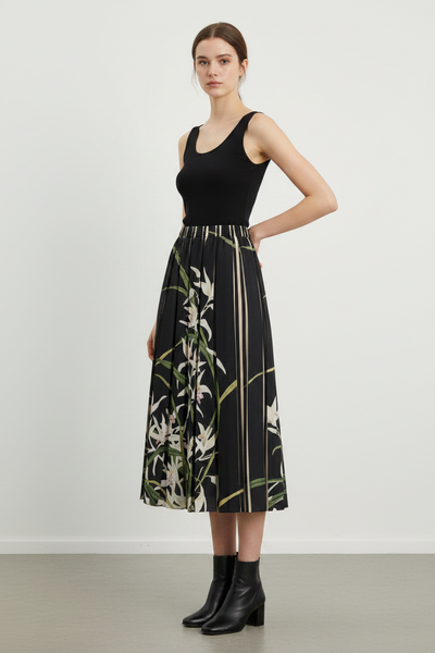 Floral Vine Midi Skirt