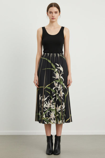 Floral Vine Midi Skirt
