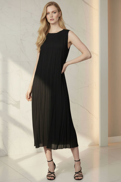 Crumpled Pleated Midi Dress