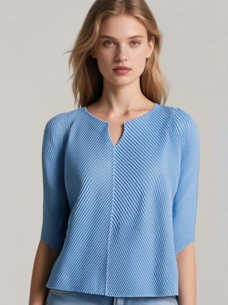 Short Sleeved Pleats Top