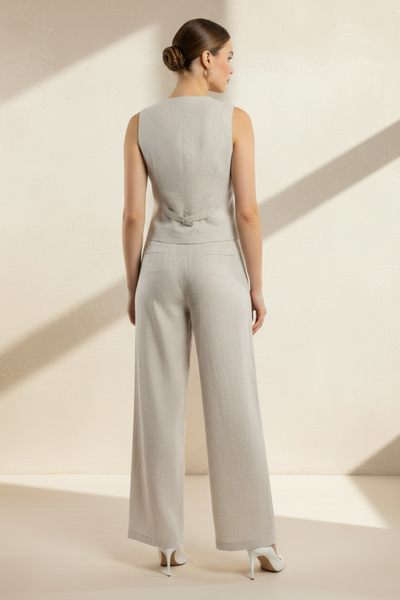 Vest-top & Wide-leg Linen Trousers Set