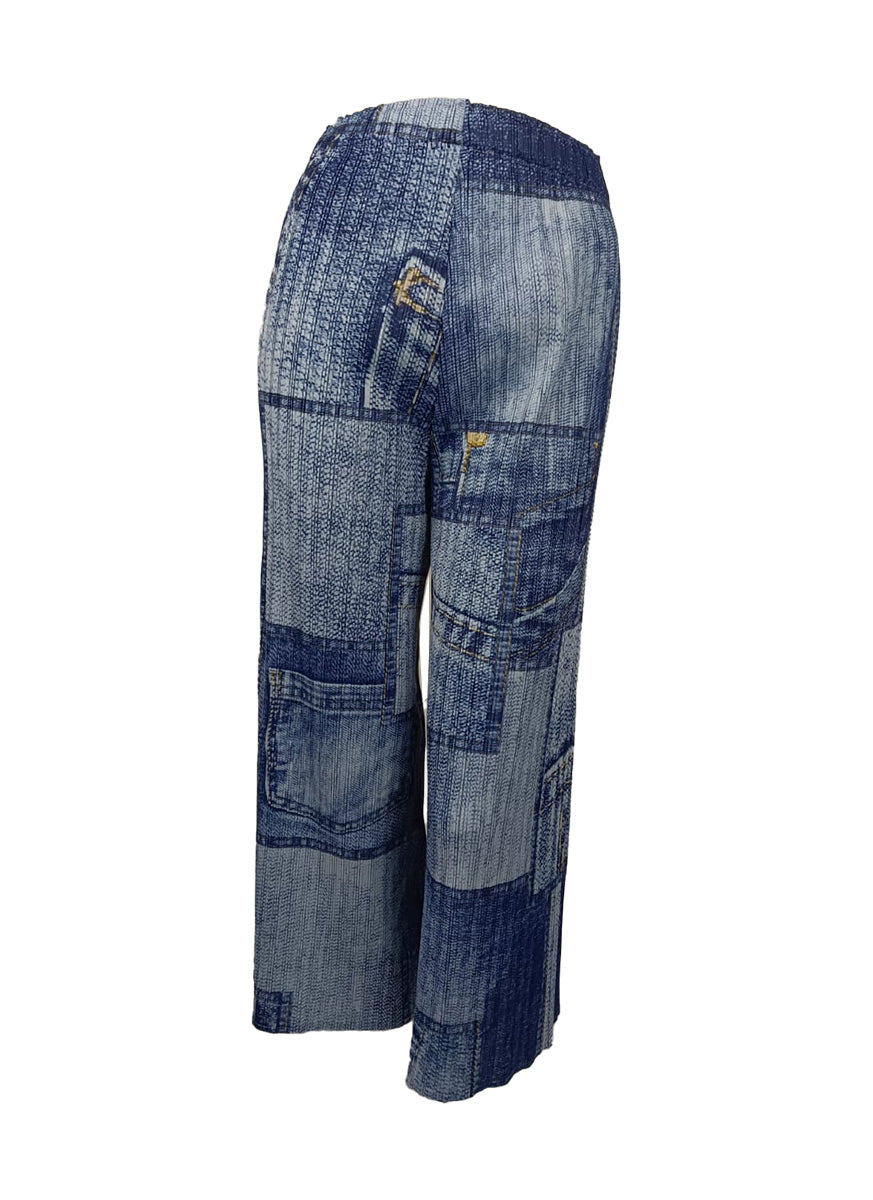 7250007 Denim Blend Pleated Pant