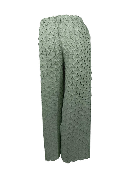 7250010 Petal Textured Elastic Waistband Pants