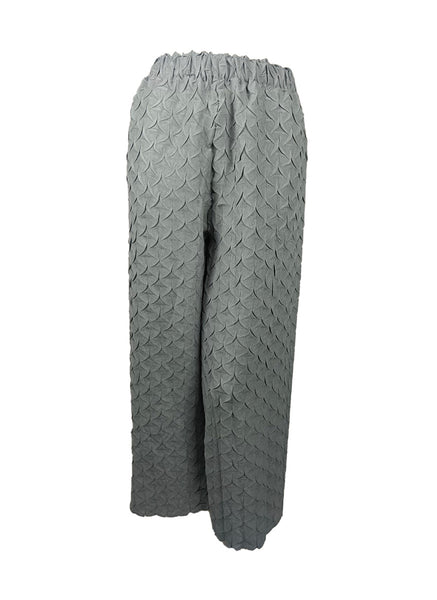 7250010 Petal Textured Elastic Waistband Pants