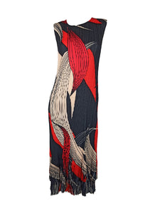 7250012 Artistic Swirl Pleated Dress