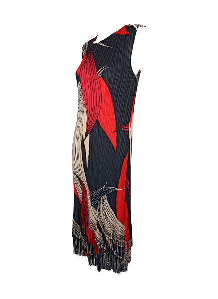7250012 Artistic Swirl Pleated Dress