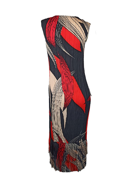 7250012 Artistic Swirl Pleated Dress