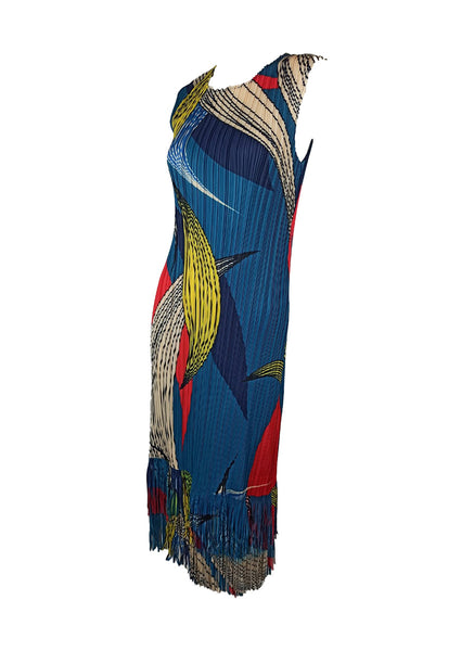 7250012 Artistic Swirl Pleated Dress