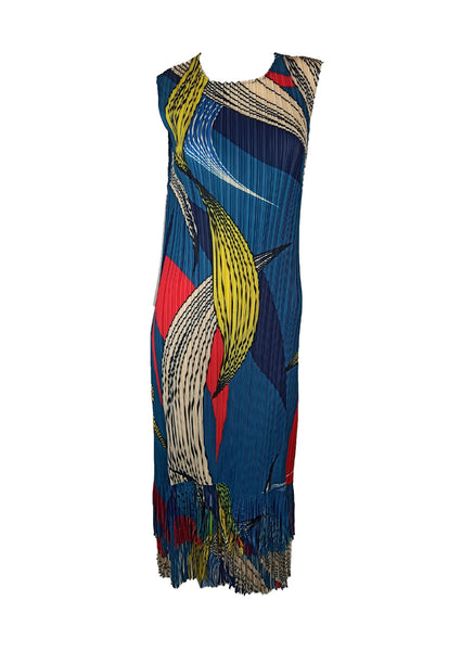 7250012 Artistic Swirl Pleated Dress