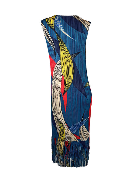 7250012 Artistic Swirl Pleated Dress
