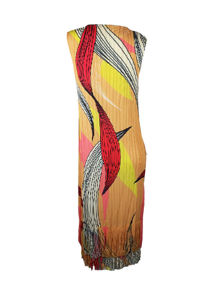 7250012 Artistic Swirl Pleated Dress