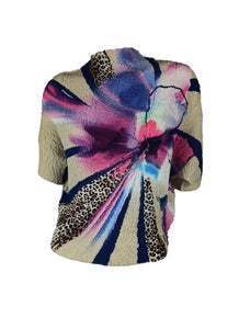 7250013 Leopard & Bloom Textured Top