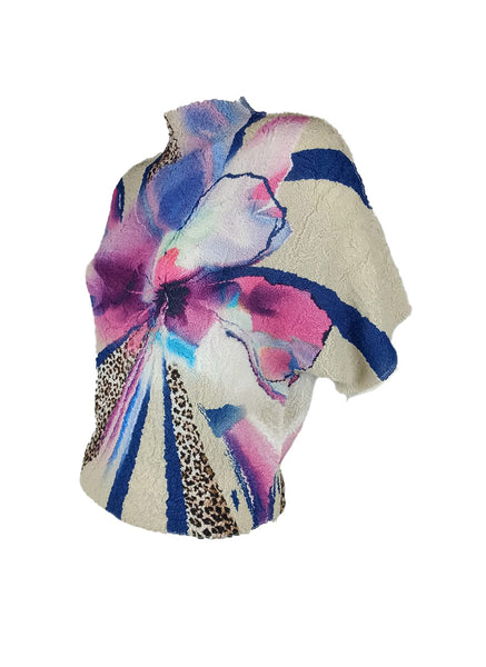 7250013 Leopard & Bloom Textured Top
