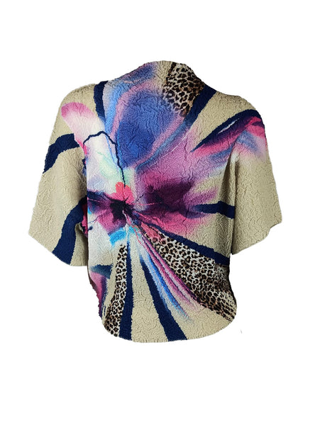 7250013 Leopard & Bloom Textured Top