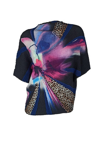 7250013 Leopard & Bloom Textured Top
