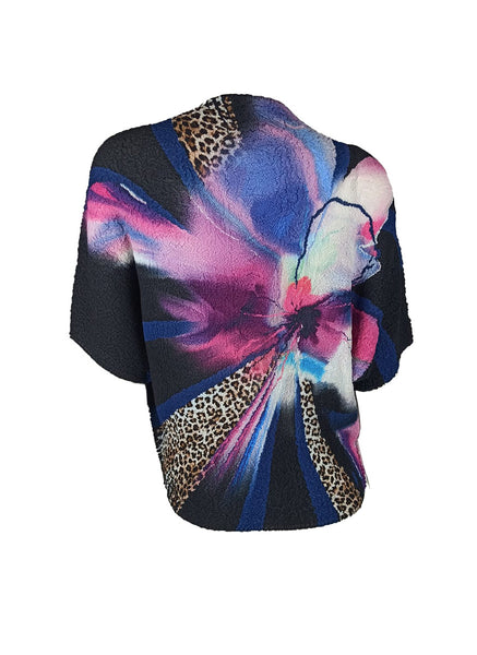 7250013 Leopard & Bloom Textured Top