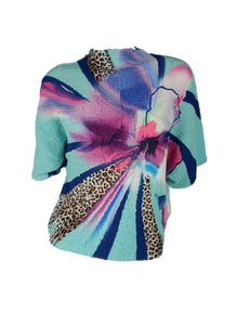 7250013 Leopard & Bloom Textured Top