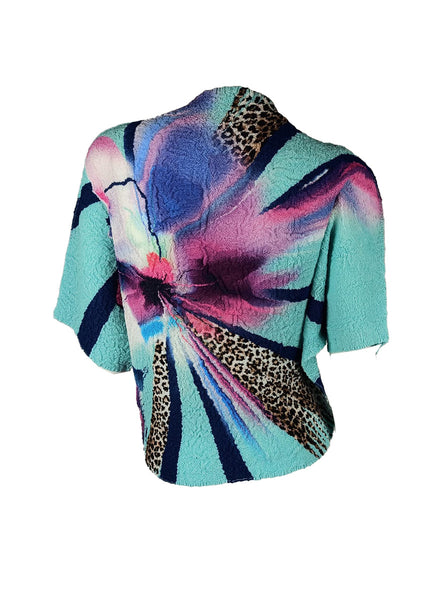 7250013 Leopard & Bloom Textured Top