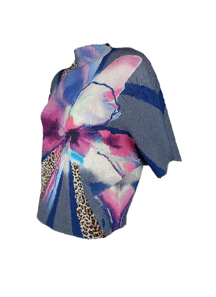 7250013 Leopard & Bloom Textured Top