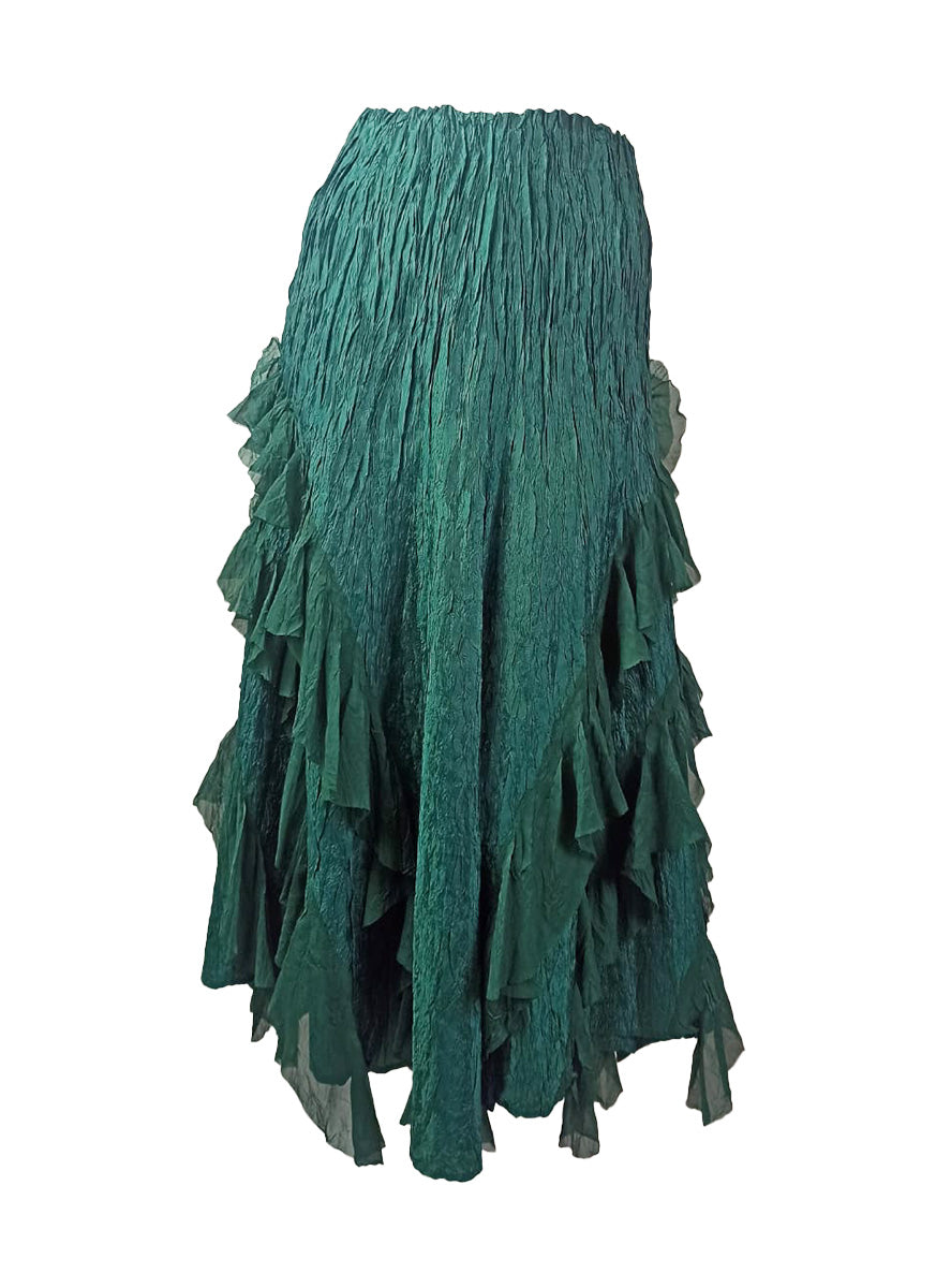 7250015 Crinkled Ruffle Midi Skirt