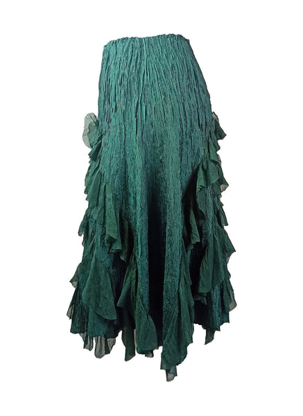 7250015 Crinkled Ruffle Midi Skirt