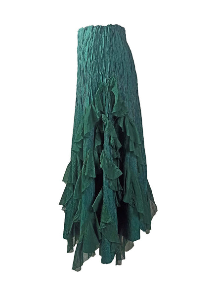 7250015 Crinkled Ruffle Midi Skirt
