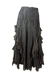 7250015 Crinkled Ruffled Midi Skirt
