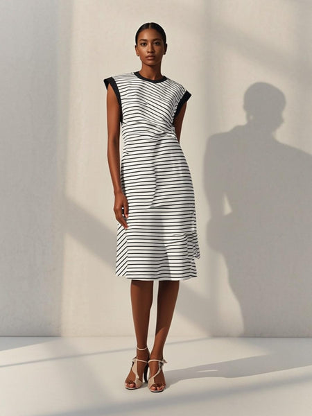 7250022 Asymmetric Cool Classic Midi Dress