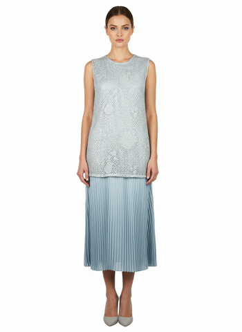 Ivory Mesh Long Dress