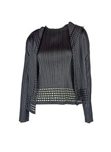 7250028 Pleated Long-Sleeved Cardigan