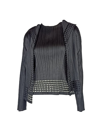 7250028 Pleated Long-Sleeved Cardigan