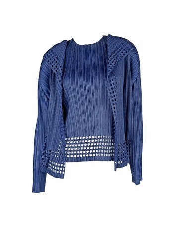 7250028 Pleated Long-Sleeved Cardigan