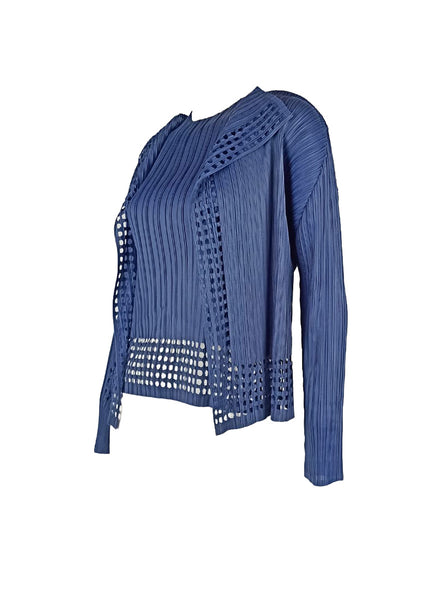 7250028 Pleated Long-Sleeved Cardigan