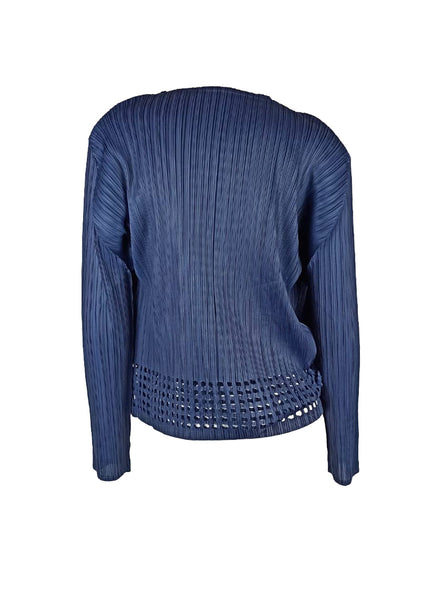 7250028 Pleated Long-Sleeved Cardigan