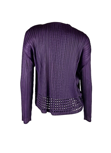 7250028 Pleated Long-Sleeved Cardigan