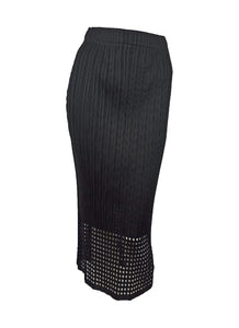 7250029 Pleated Midi Skirt With Laser-Cut Hem
