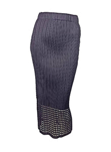 7250029 Pleated Midi Skirt With Laser-Cut Hem