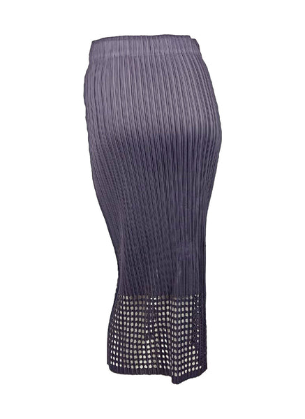 7250029 Pleated Midi Skirt With Laser-Cut Hem
