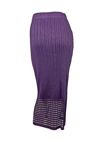 7250029 Pleated Midi Skirt With Laser-Cut Hem