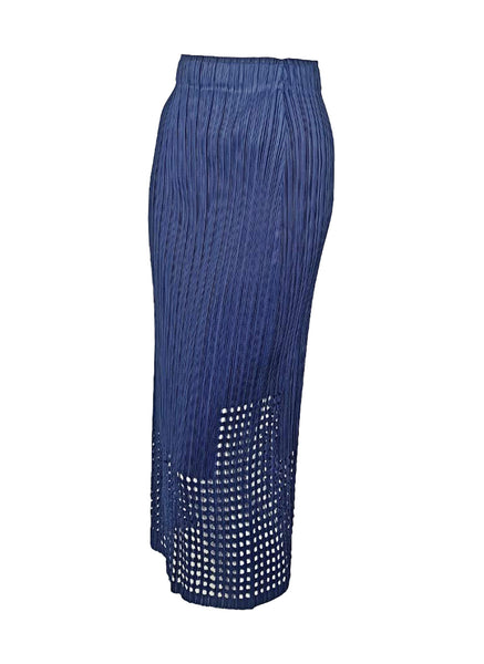 7250029 Pleated Midi Skirt With Laser-Cut Hem