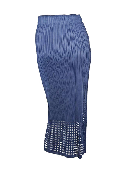 7250029 Pleated Midi Skirt With Laser-Cut Hem