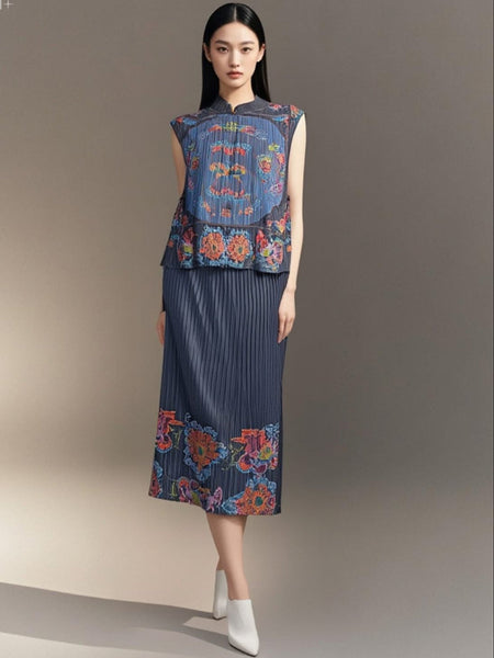 7250032 Imperial Flora Pleated Top